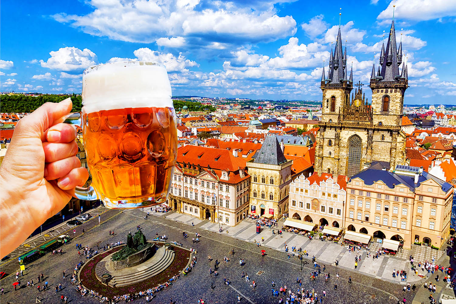 Czech Republic, Pivo, Beer, Old Town Square, Historic Architecture, Buildings, Beverage 1500x1000